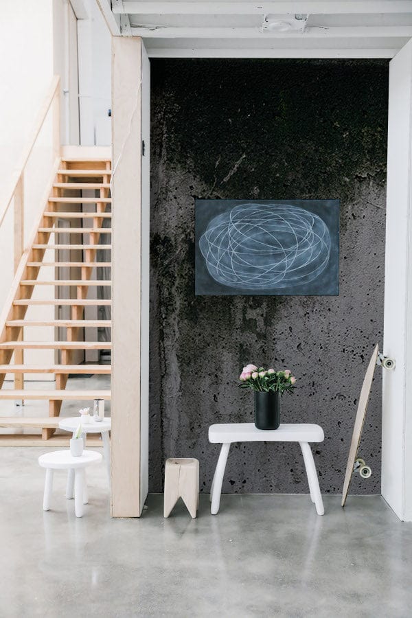 Cement Full of Moss Hallway Wallpaper Art Design