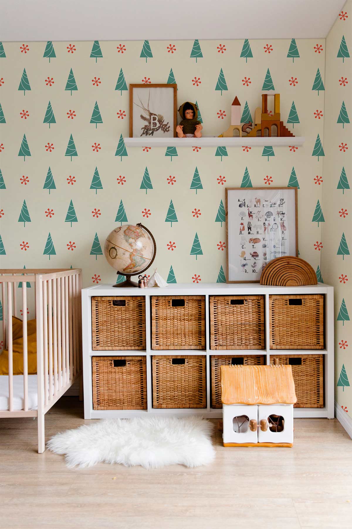 Christmas Trees Forest Wallpaper Art Design