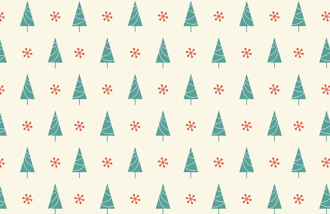 Christmas Trees Repeating Pattern Mural Home Decor