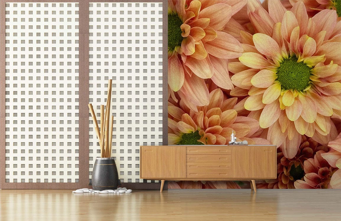 flower blossom wall mural hallway decoration