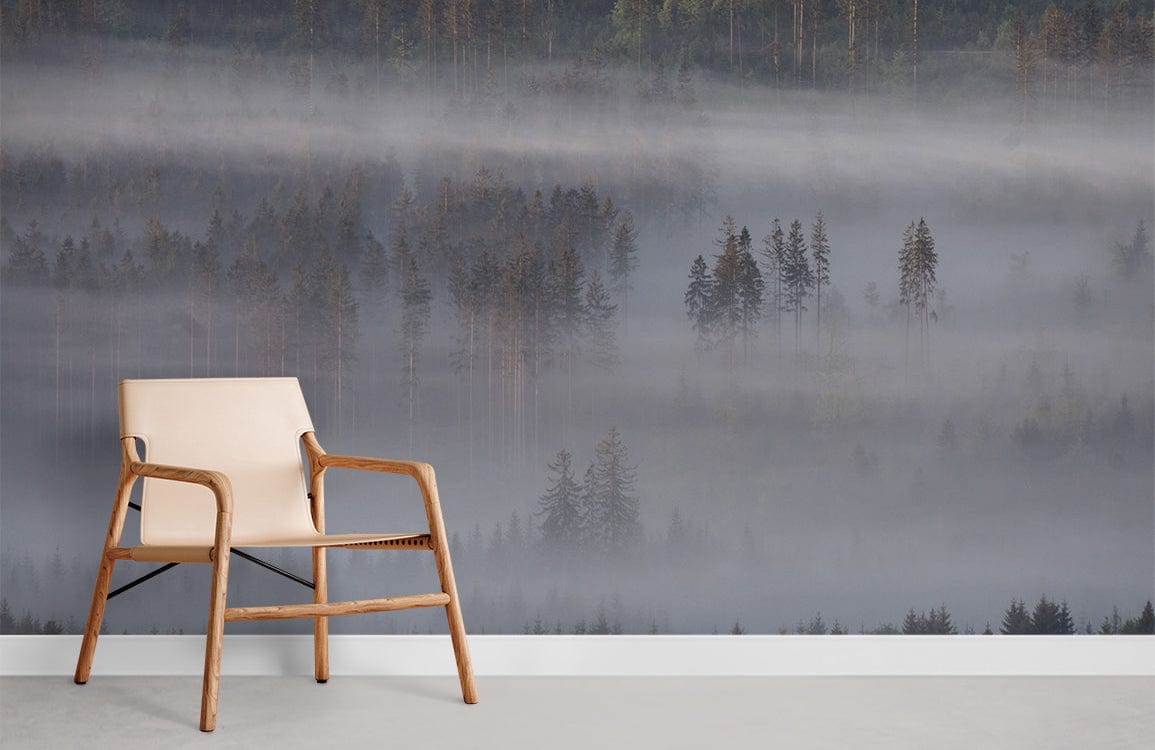 forest jungle groups and cloud fog wallpaper for room