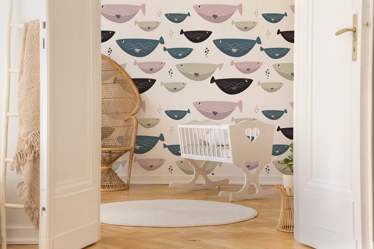 Colorful Fish Animal Wallpaper For Nursey Room