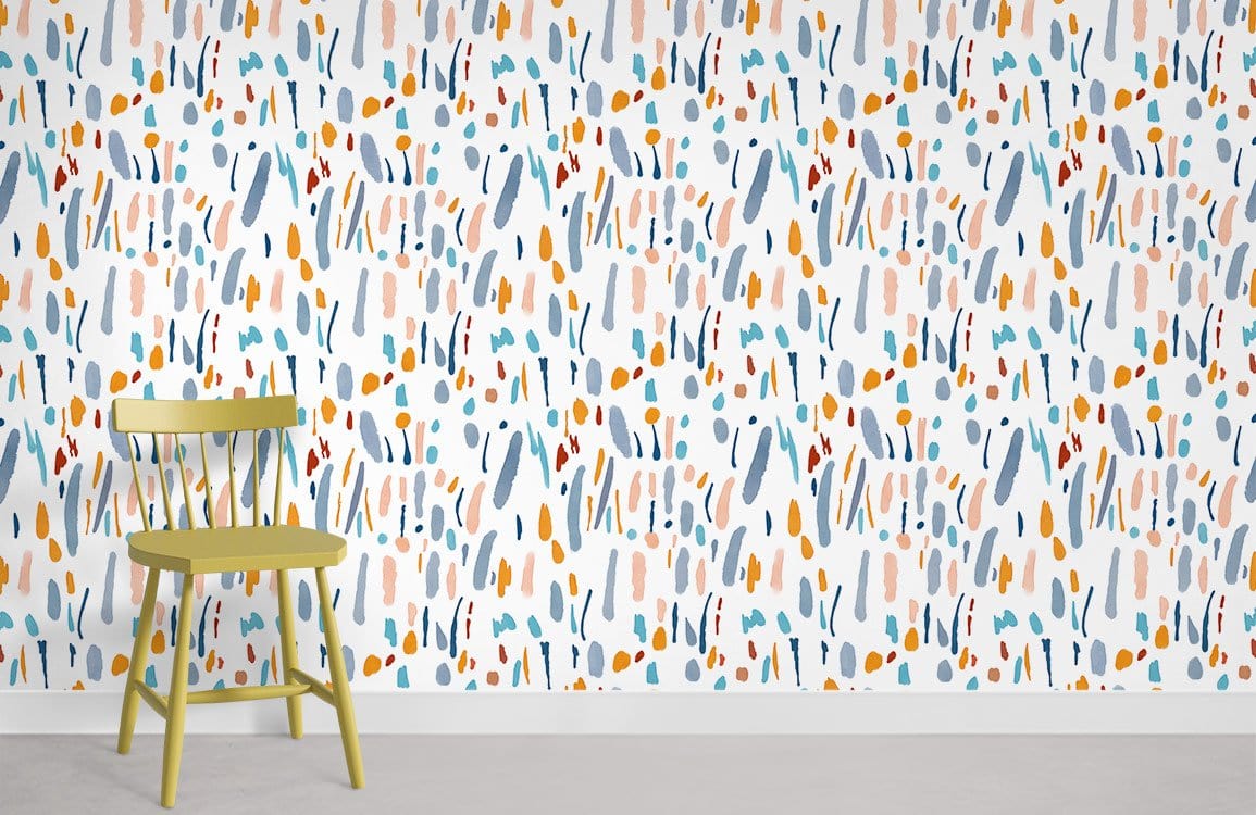 Colorful Abstract Brushstroke Wallpaper Mural