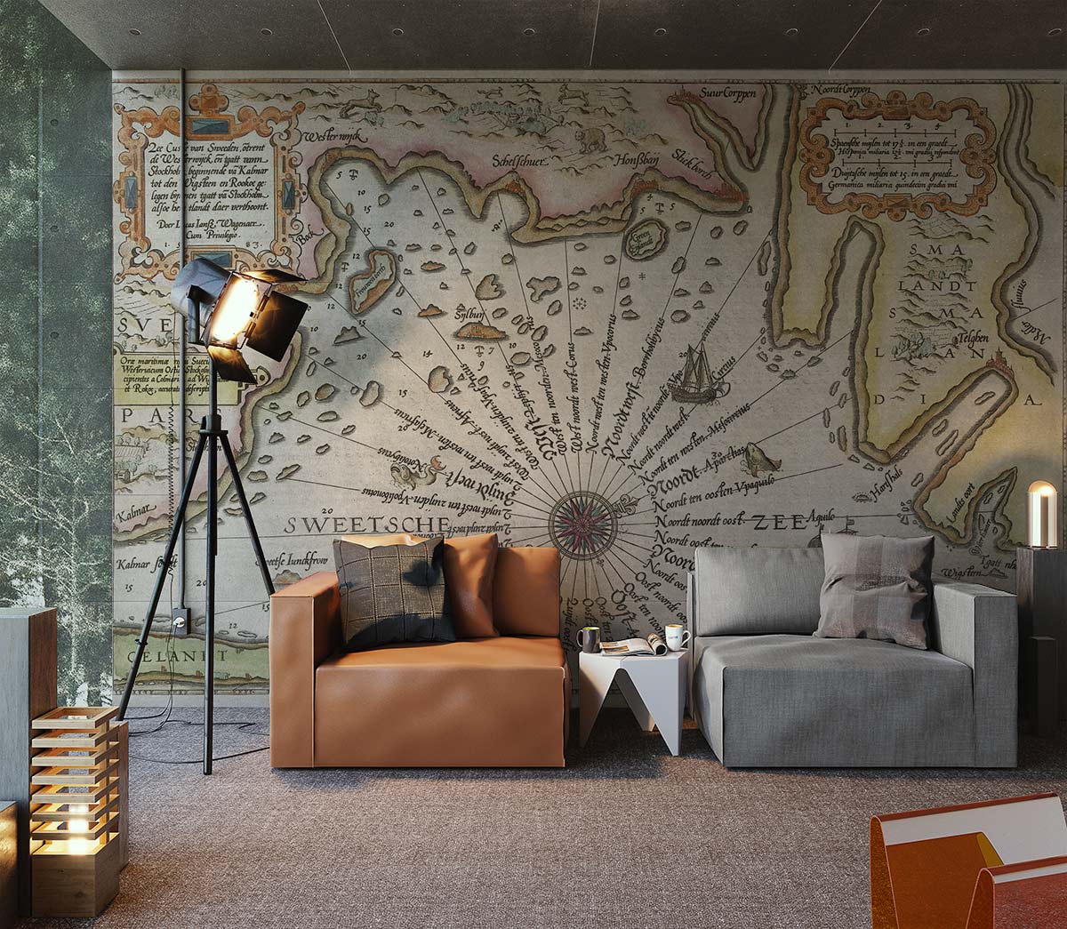 Combat Map Wallpaper Mural Decoration Art