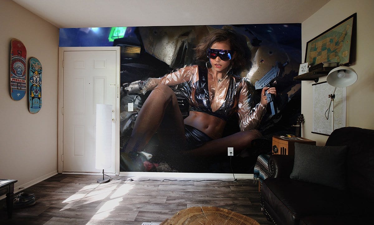 Gunner Wallpaper Mural in living room