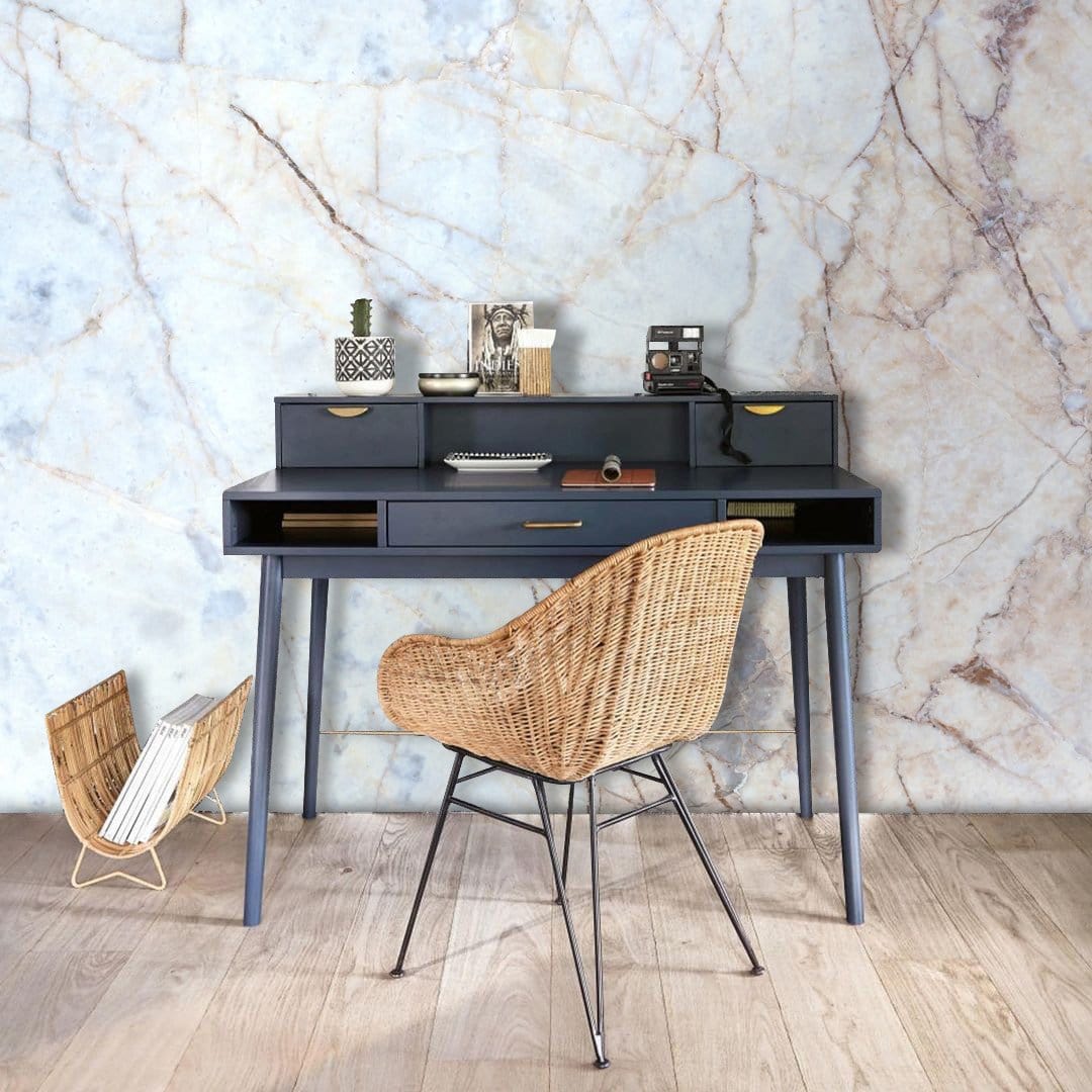 Luxury Modern Marble Effect Mural Wallpaper in office