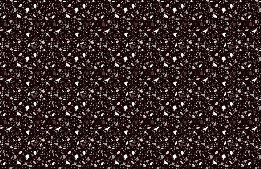 Wallpaper Mural Covered in a Terrazzo and Marble Pattern in Dark Brown