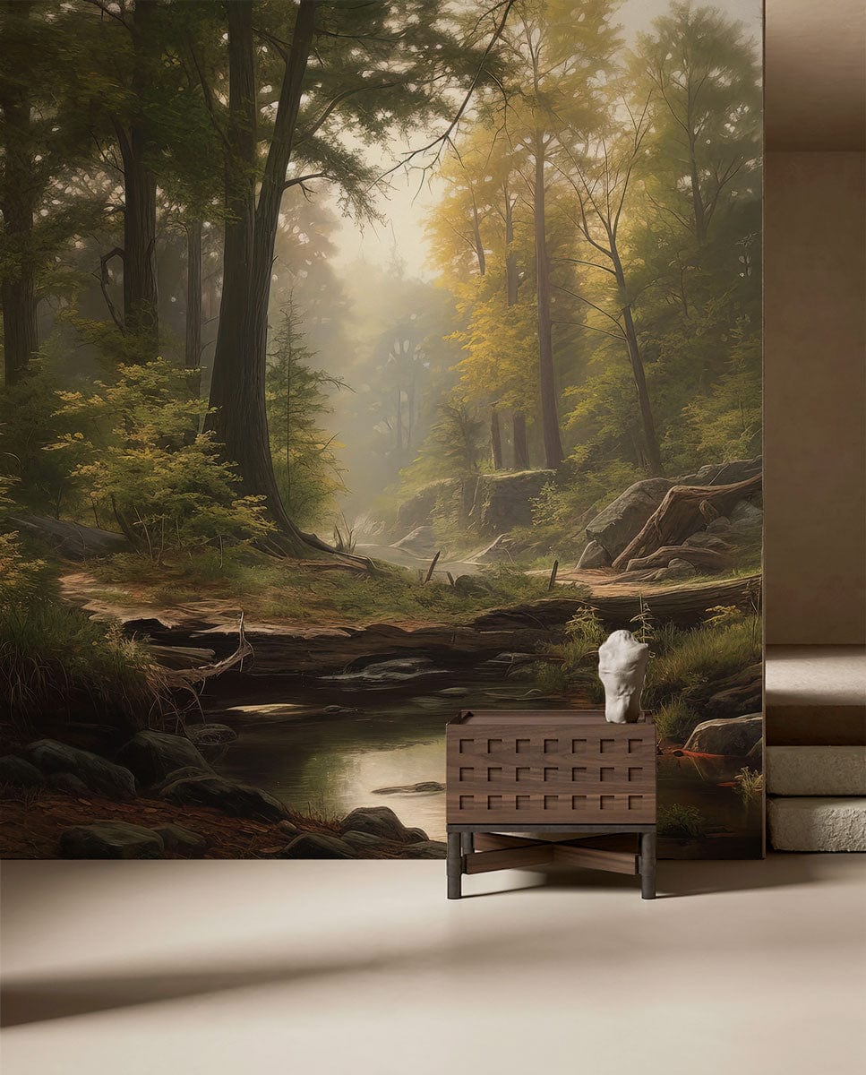 Enchanted Forest Stream Landscape Mural Wallpaper