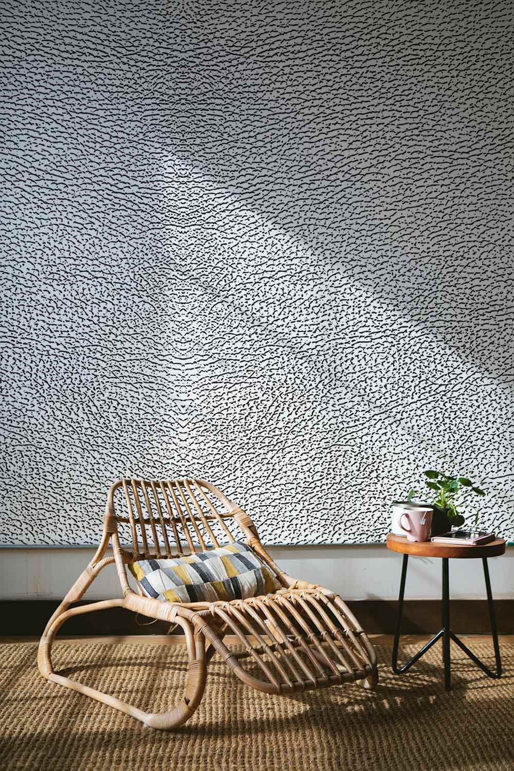 Dense Stripes Wall Mural Decoration Design Living Room