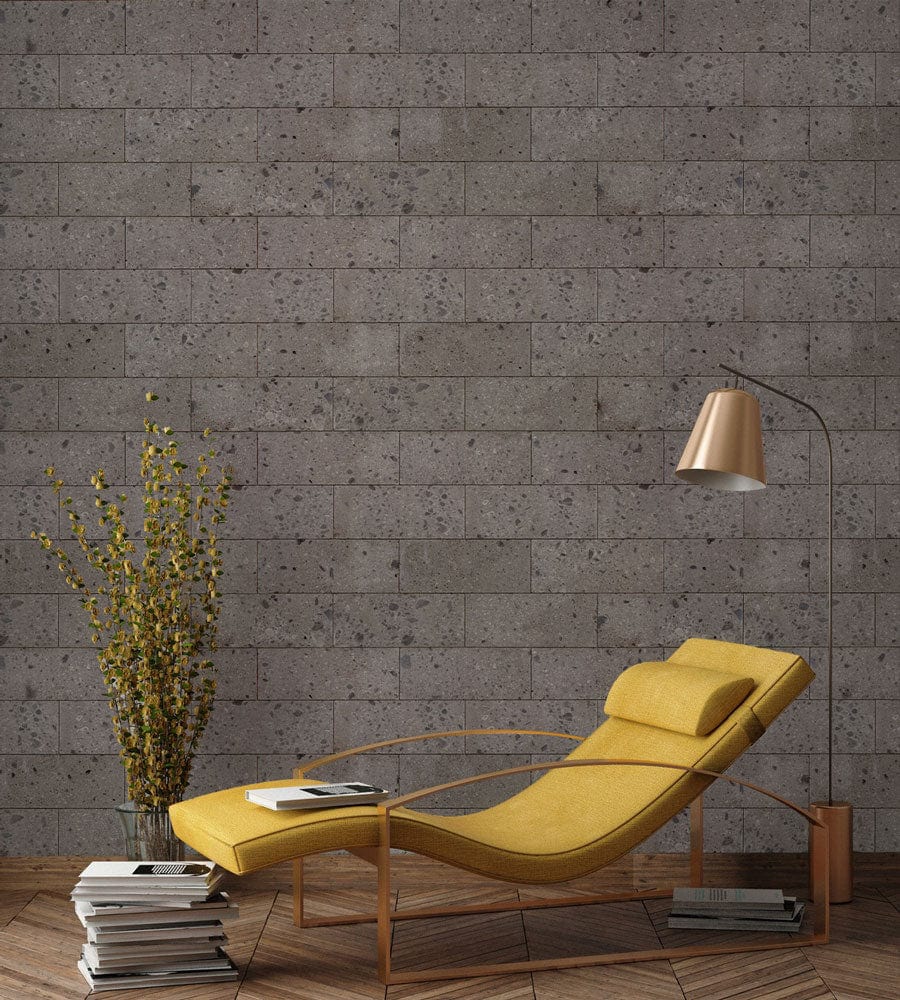 dots on brick wall mural hallway art design