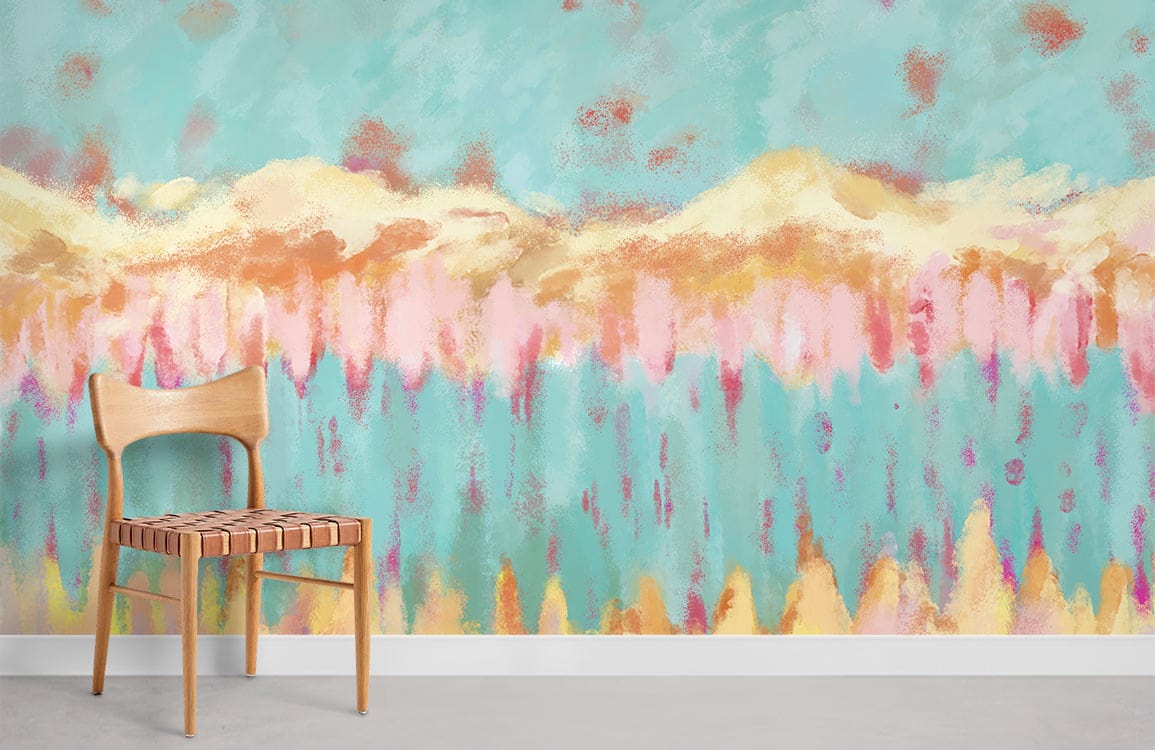 Abstract Pastel Brushstroke Mural Wallpaper