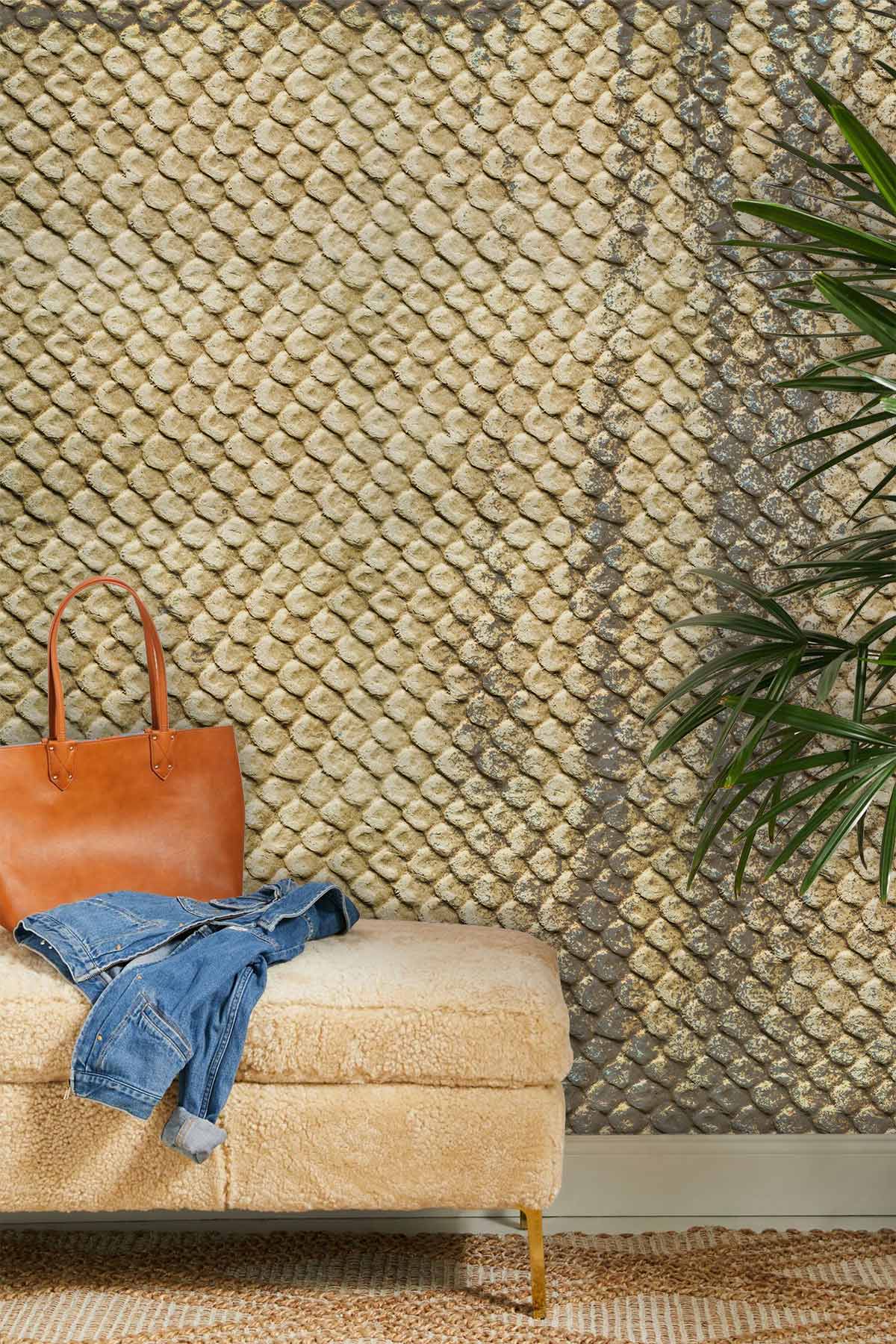 Exquisite Snakeskin Wall Mural for the Foyer