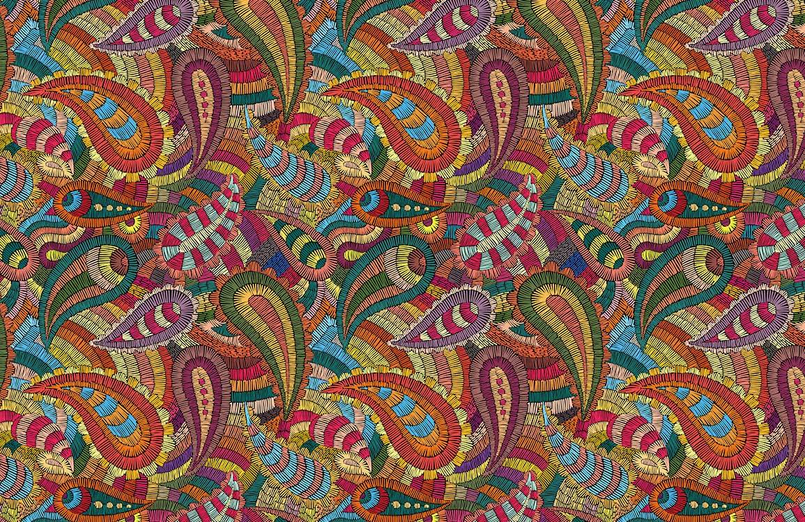 Colorful Abstract Boho Pattern Mural Wallpaper