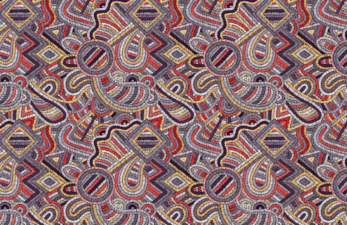 Abstract Geometric Red Mosaic Mural Wallpaper