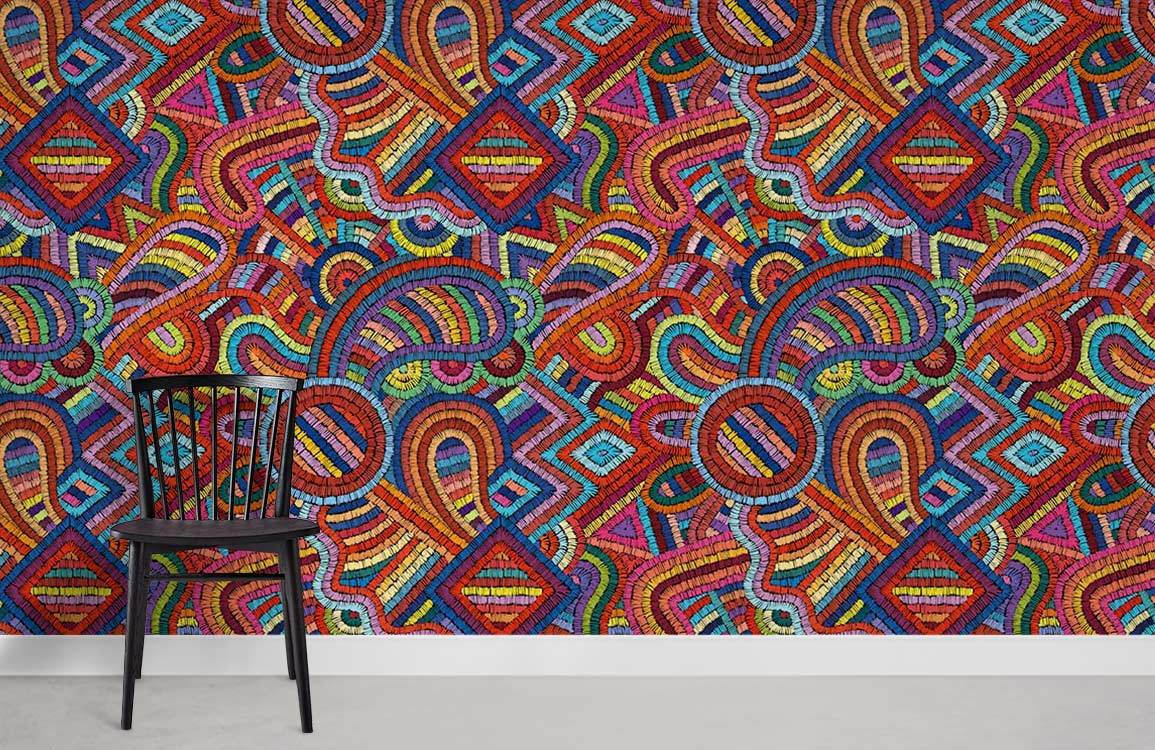 Colorful Abstract Geometric Pattern Mural Wallpaper