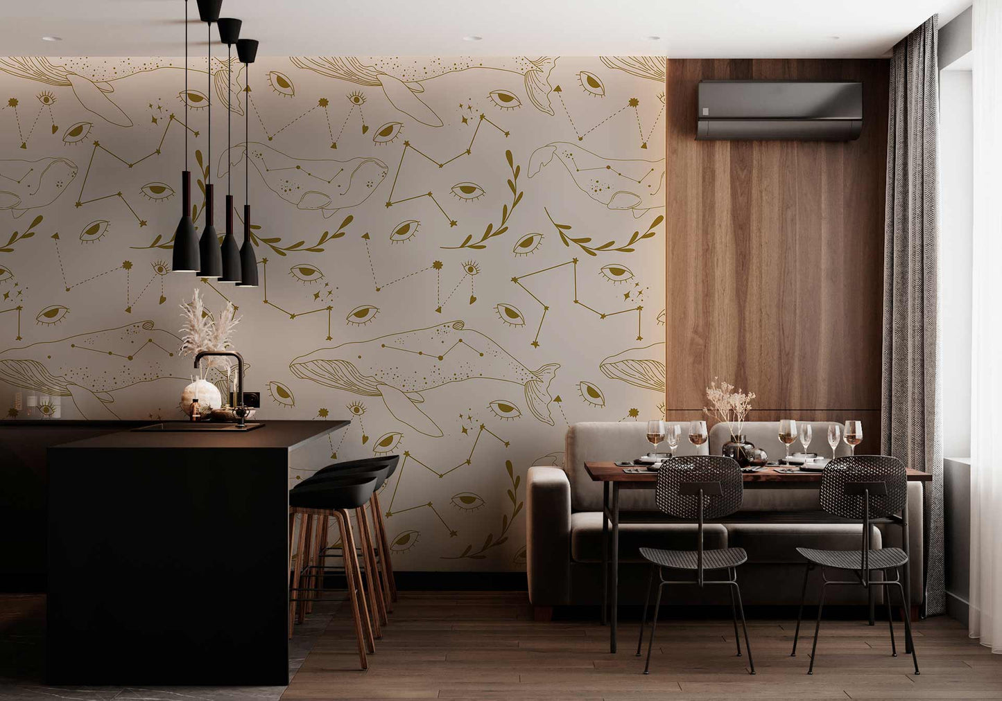Eyes & Whales witchy Wallpaper for restaurant