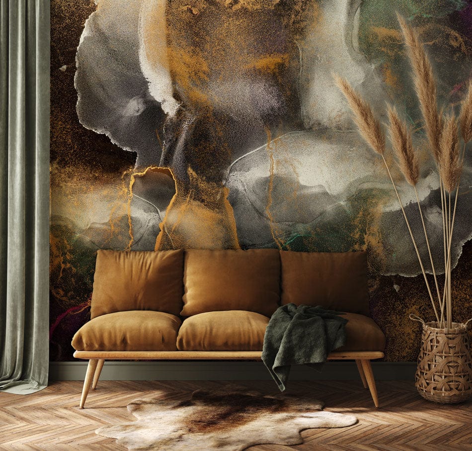 floating sand industrial wall mural lounge custom design