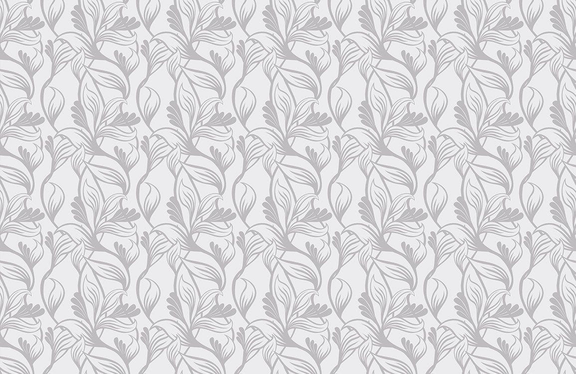 Elegant Grey Floral Pattern Mural Wallpaper