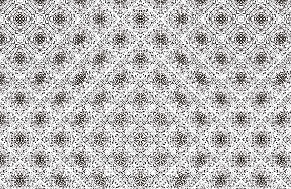 Elegant Floral Geometric Bedroom Mural Wallpaper