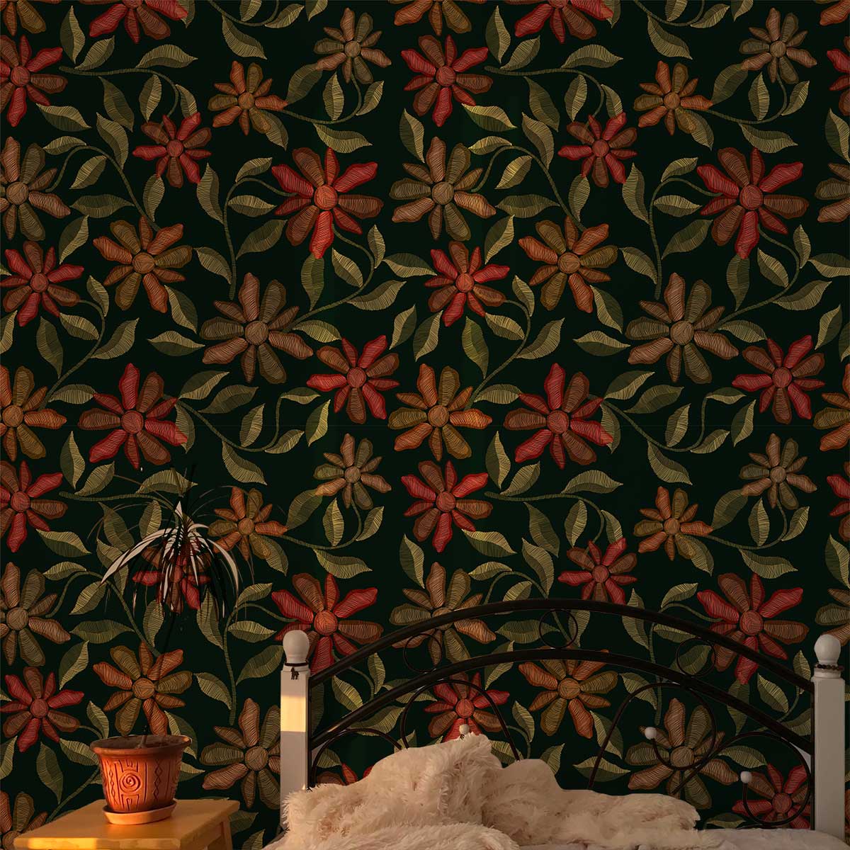 custom design flower wallpaper mural bedroom