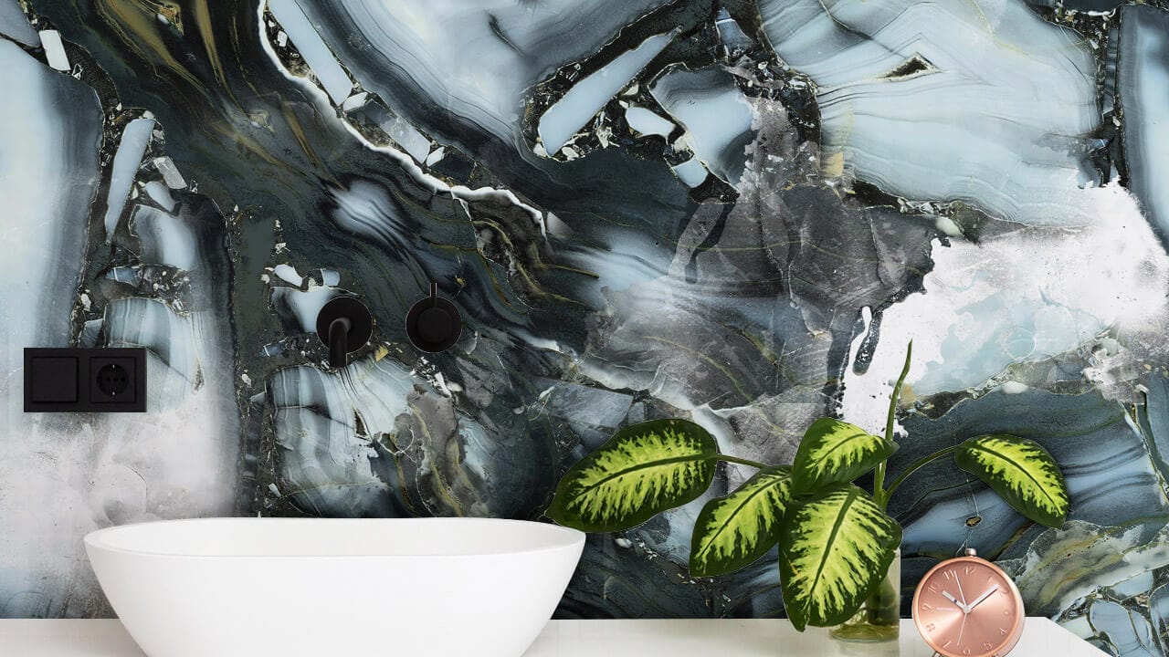 watercolor crystal  wallpaper for home bathroom