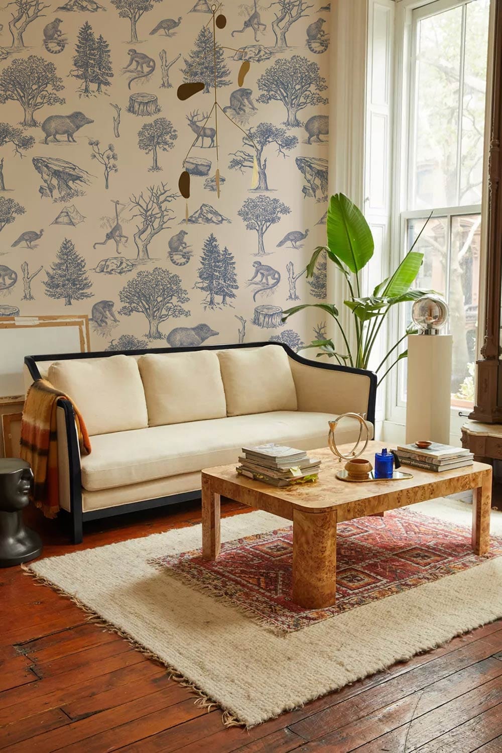 Forest Animals View Forest Mural Living Room