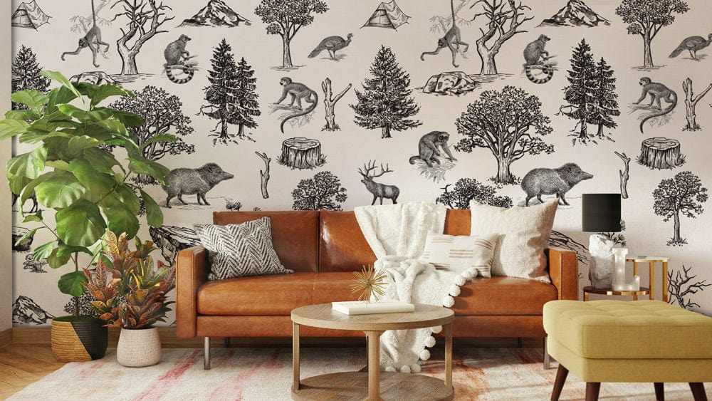 Forest Animals Wall Mural Decoration Living Room