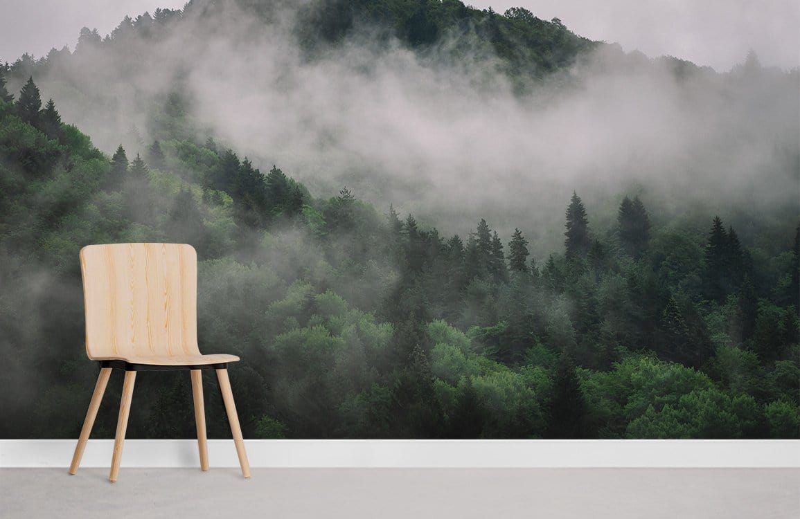 Misty Enchanted Forest Mural Wallpaper