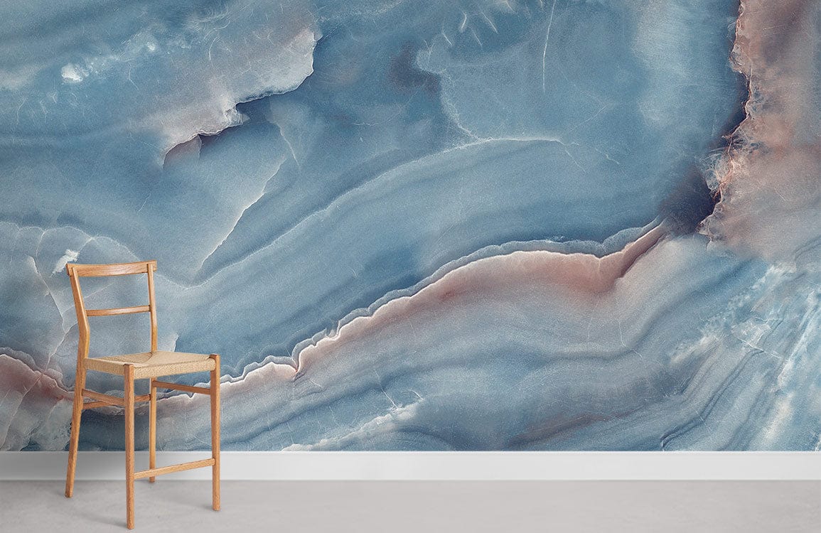 Blue Agate Geode Inspired Mural Wallpaper | Ever Wallpaper – Everwallpaper