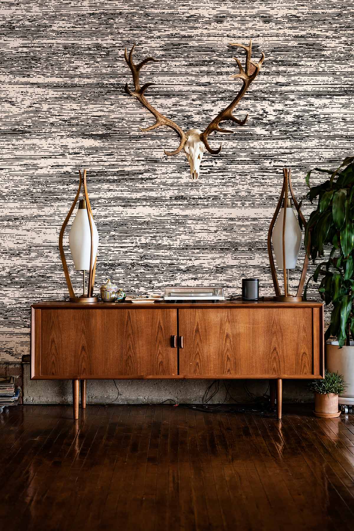 Fuzzy Grey Wall Wallpaper Mural Living Room