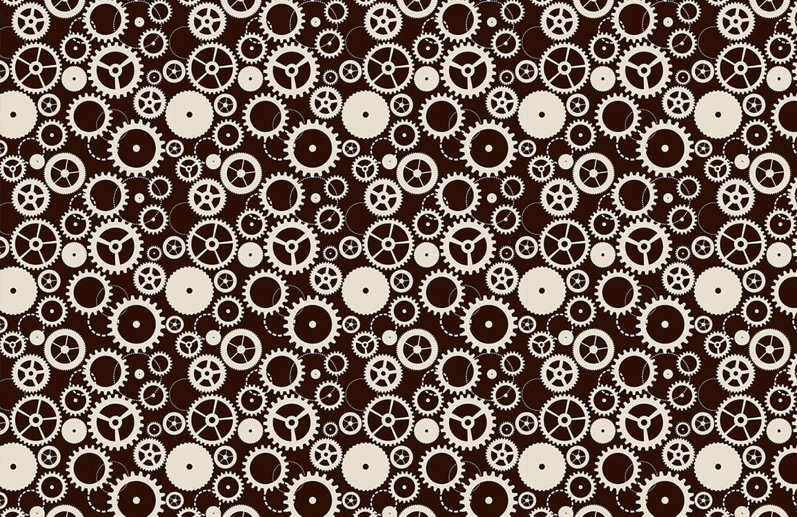 Industrial Gears Abstract Geometric Mural Wallpaper