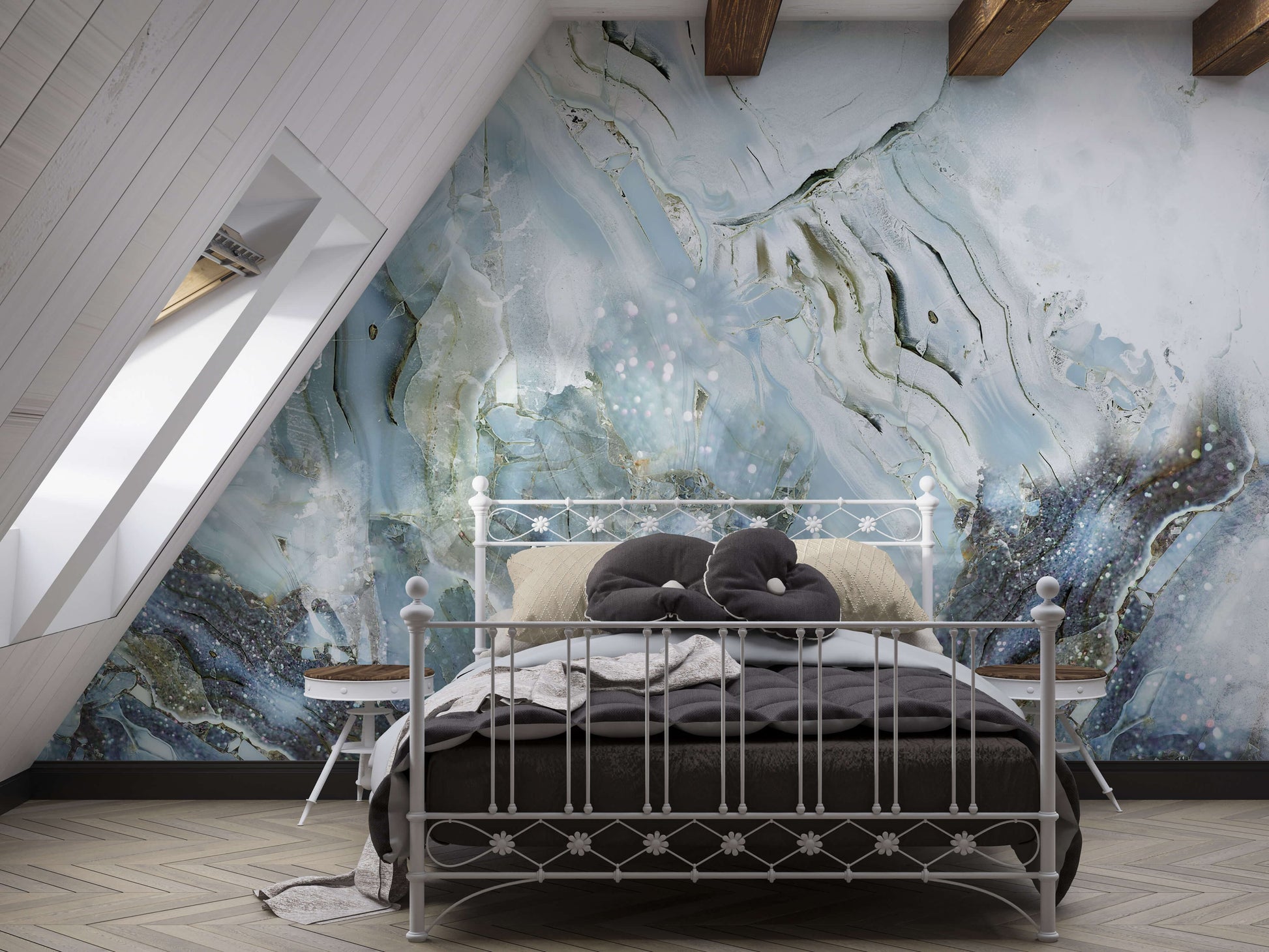 fresh shining crystal wallpaper mural decoration