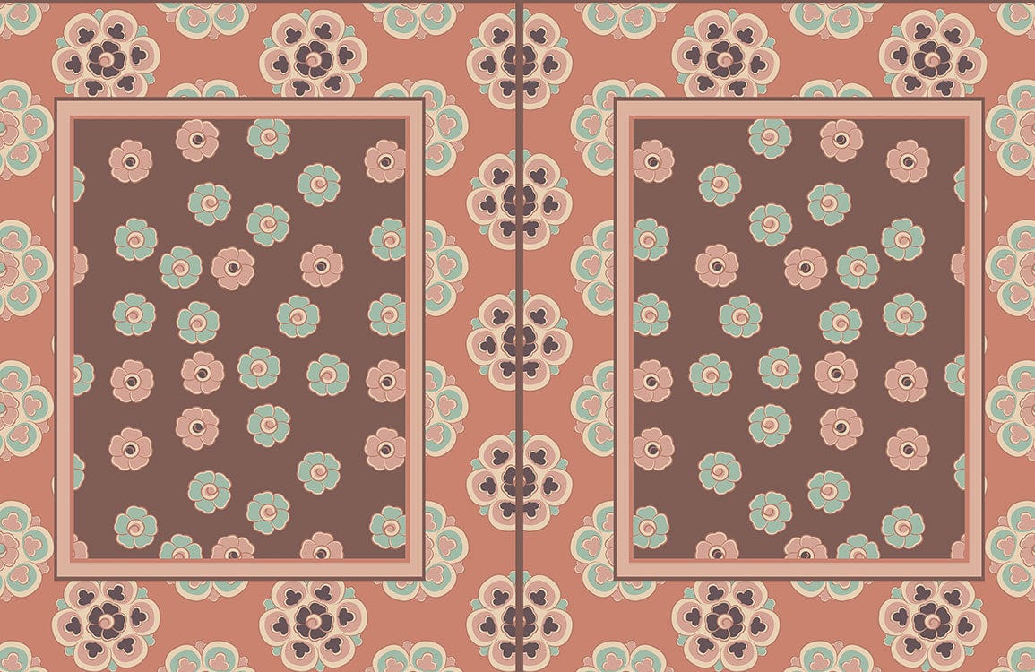 Unique Brocade Pattern Wallpaper Mural Design