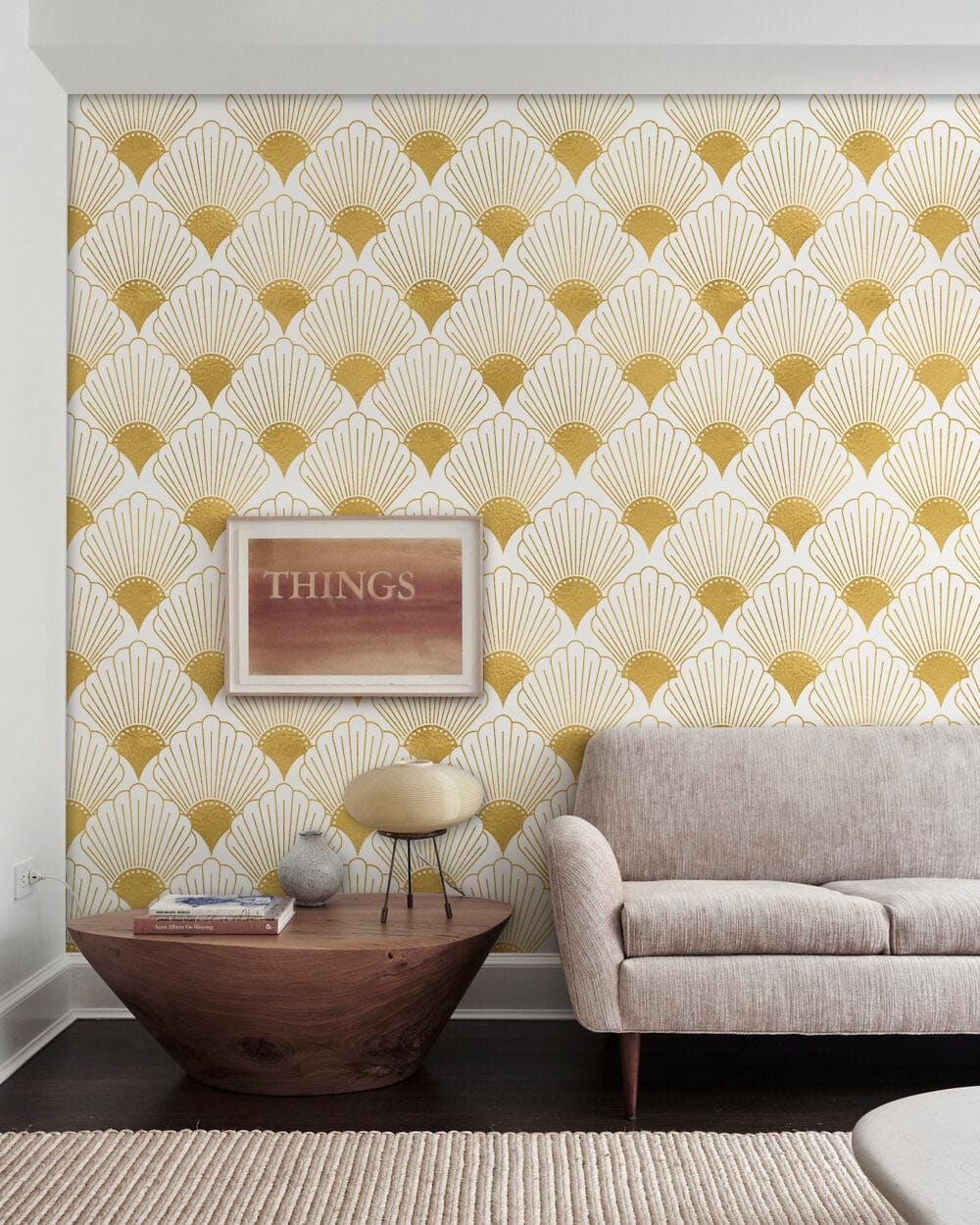 Golden Art Deco Wallpaper Home Interior Decor
