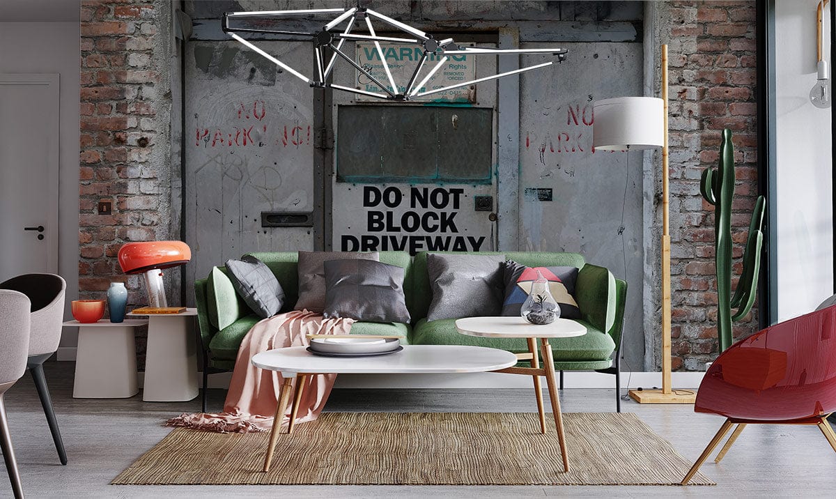 Graffiti Iron Door Cool Mural Living Room