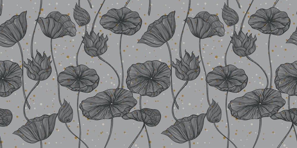dark lotus mural wallpaper for home