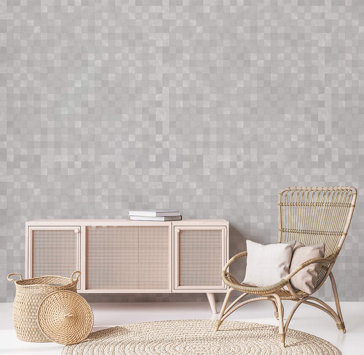 Mosaic Wallpaper for the Hallway of Gray