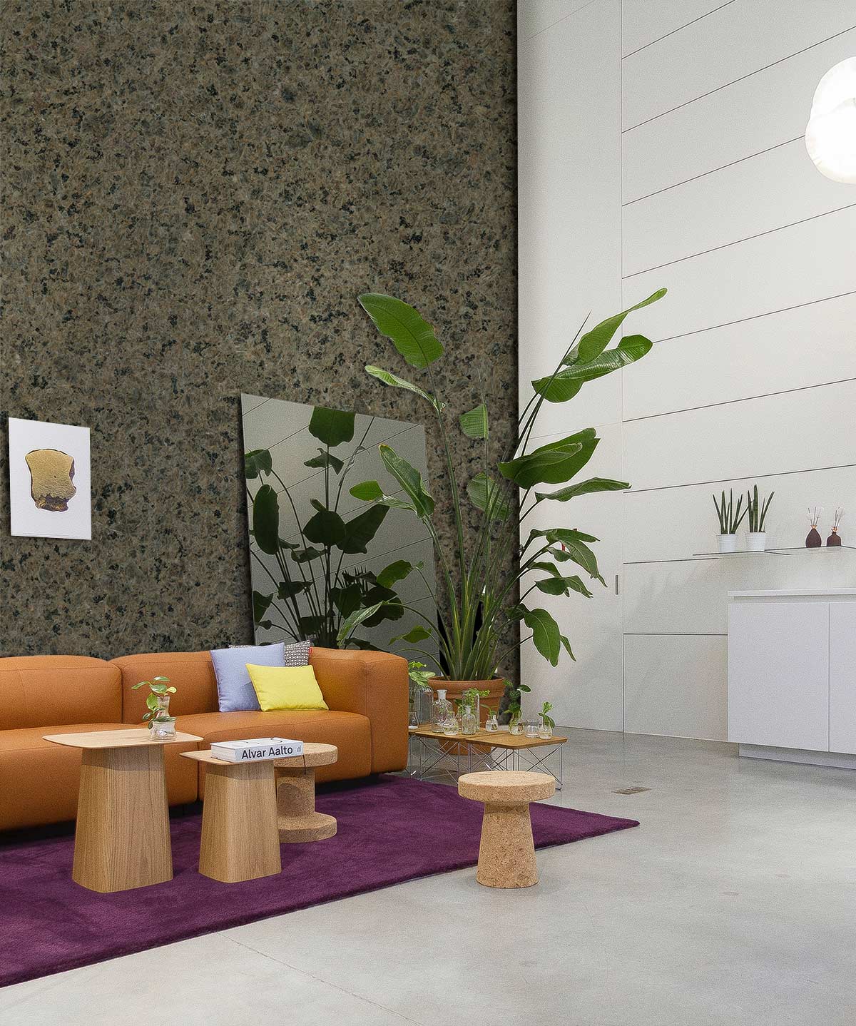 Modern Grey Geometric Mural Wallpaper in living room