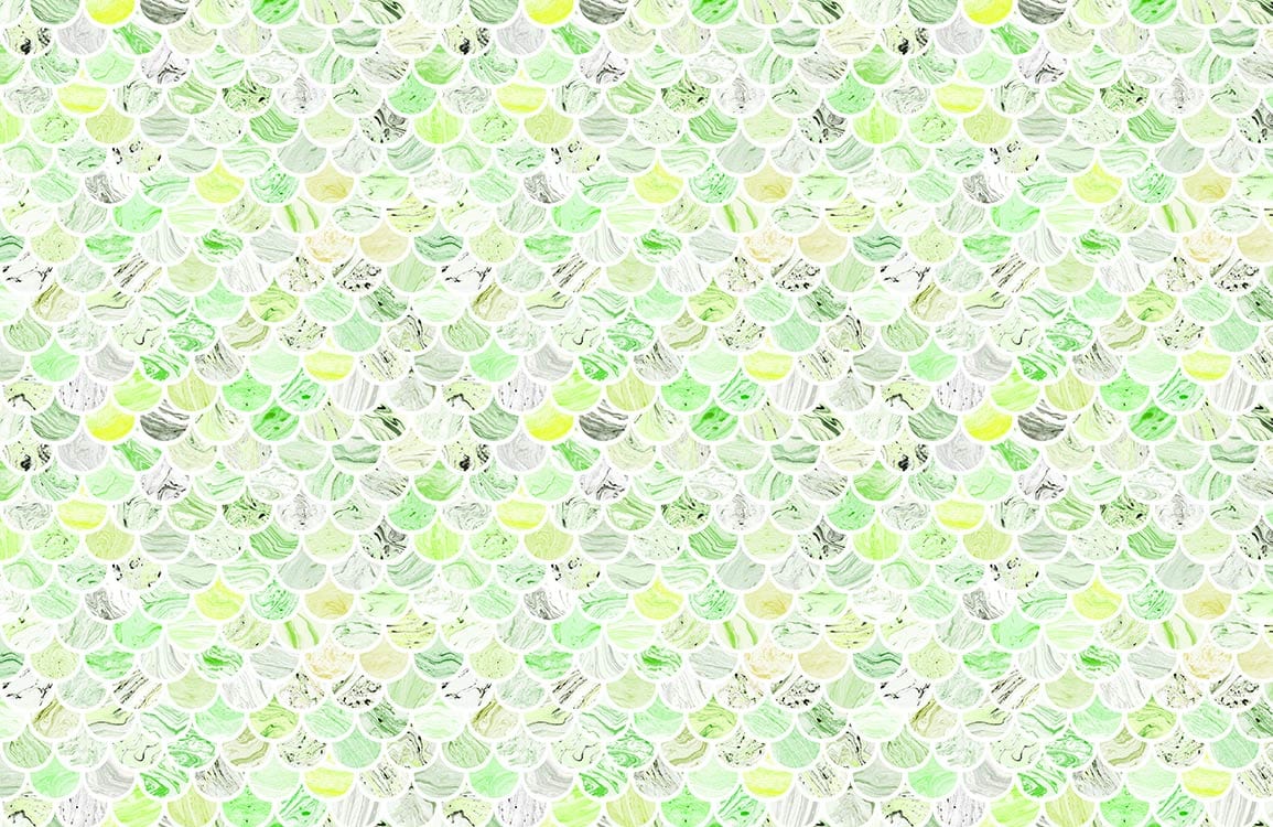 Green Marble Tiles Custom Wallpaper Art