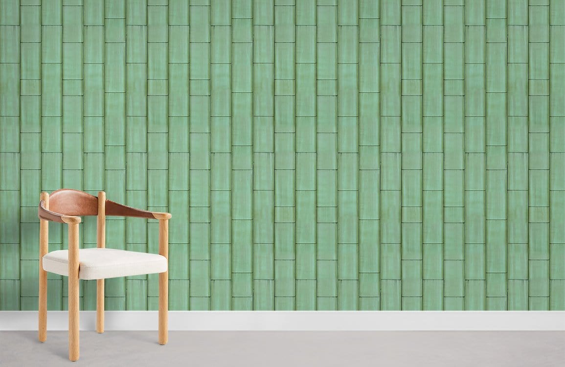 Modern Emerald Green Geometric Mural Wallpaper