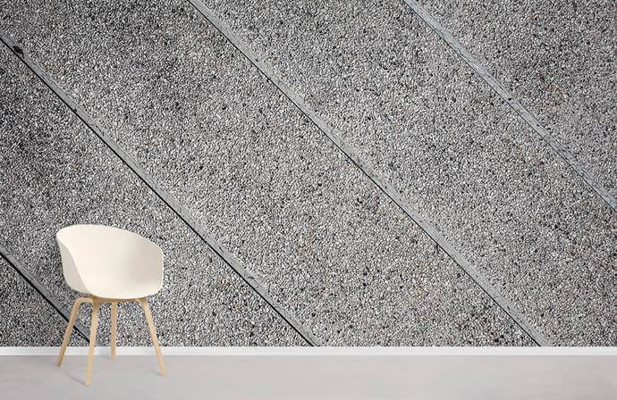 Wallpaper mural for home decoration with a grey floor with crevices.