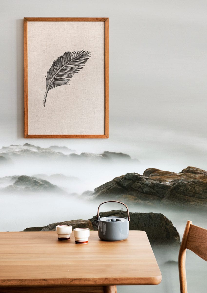 hidden rock wall mural dining room decoration idea