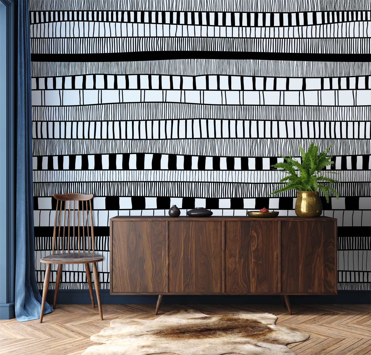 Horizontal Texture Pattern Customized Wallpaper