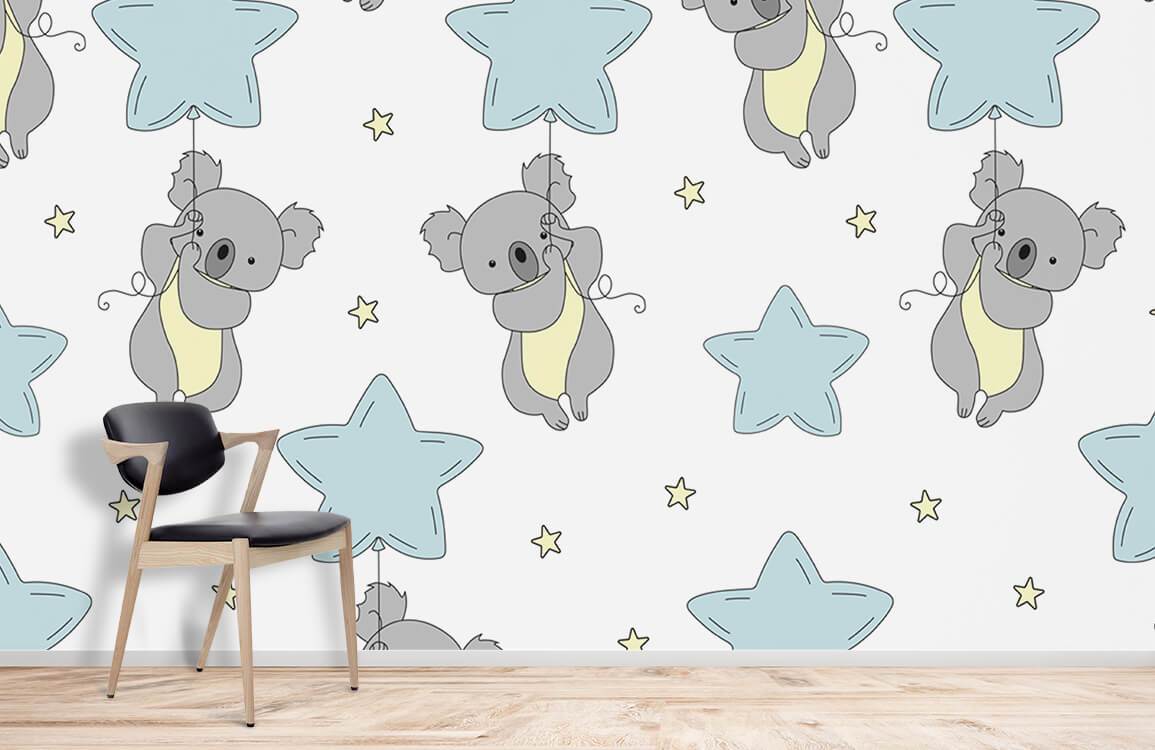 Koala wallpaper mural for use in the decoration of children's rooms