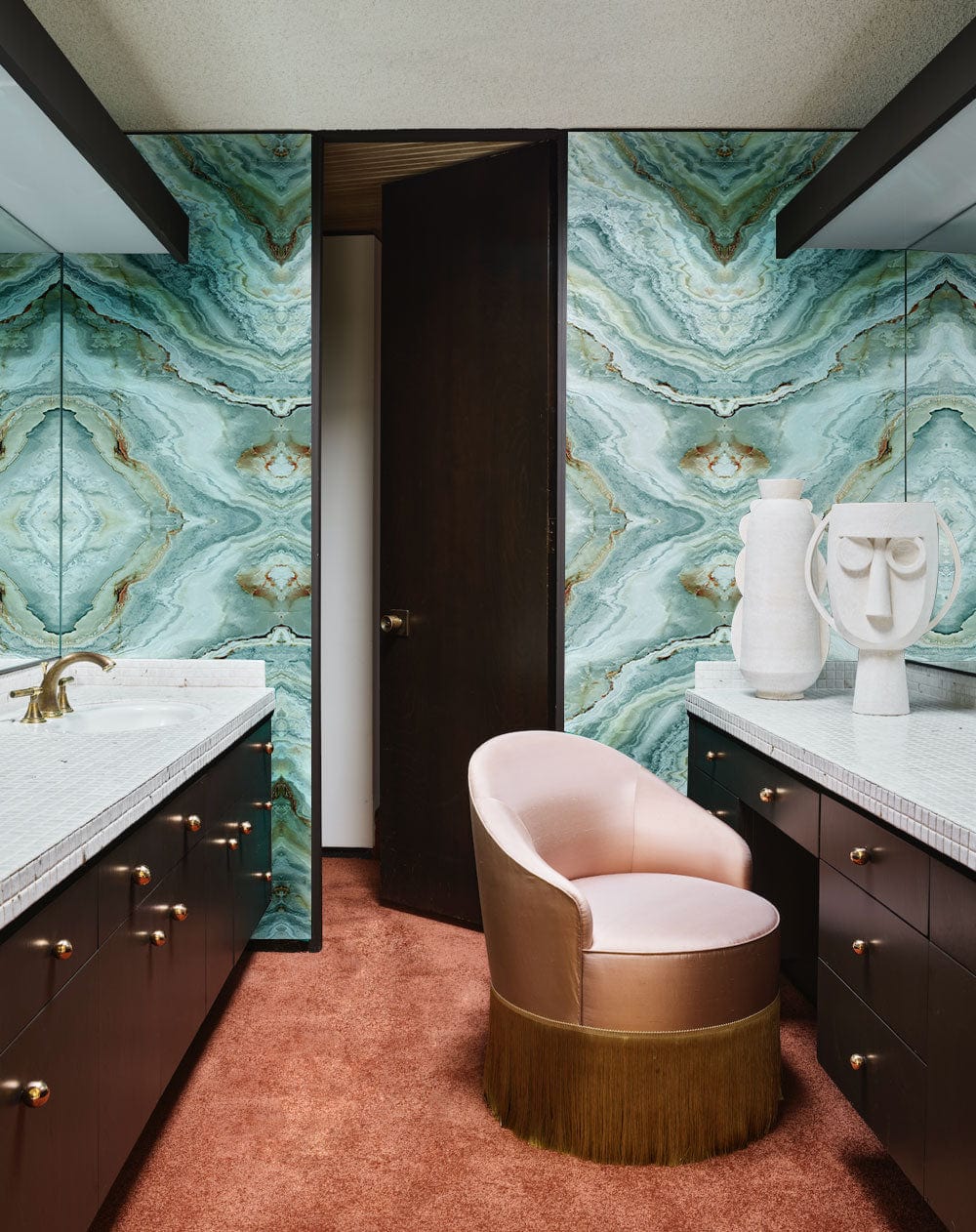 marble wall mural for bathroom interior