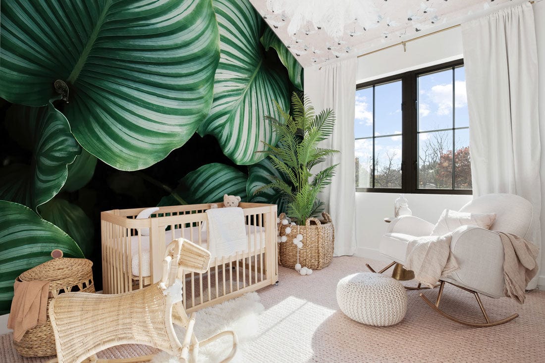 3d real leaves wallpaper mural nursery decor