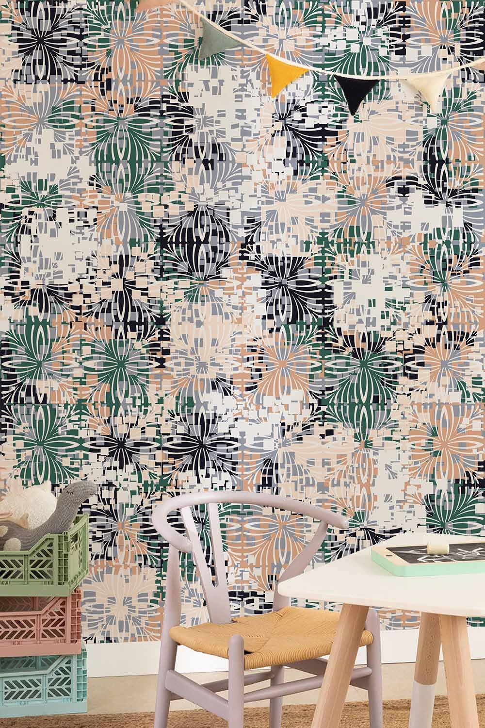 mosiac pattern cool customized wall mural