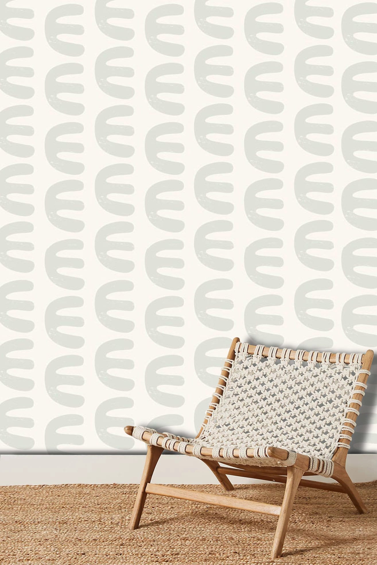 Wallpaper Mural with a Letter E Pattern in Gray for the Hallway Decoration