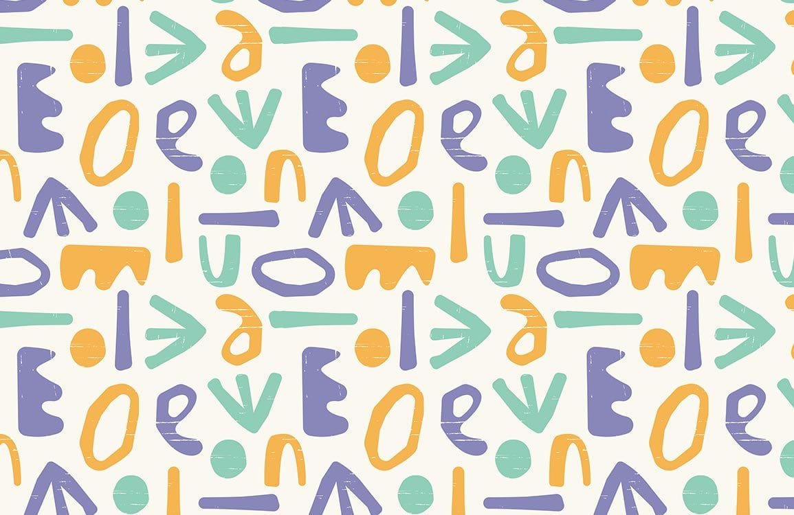 Wallpaper mural with a colourful letters pattern, perfect for decorating your home.