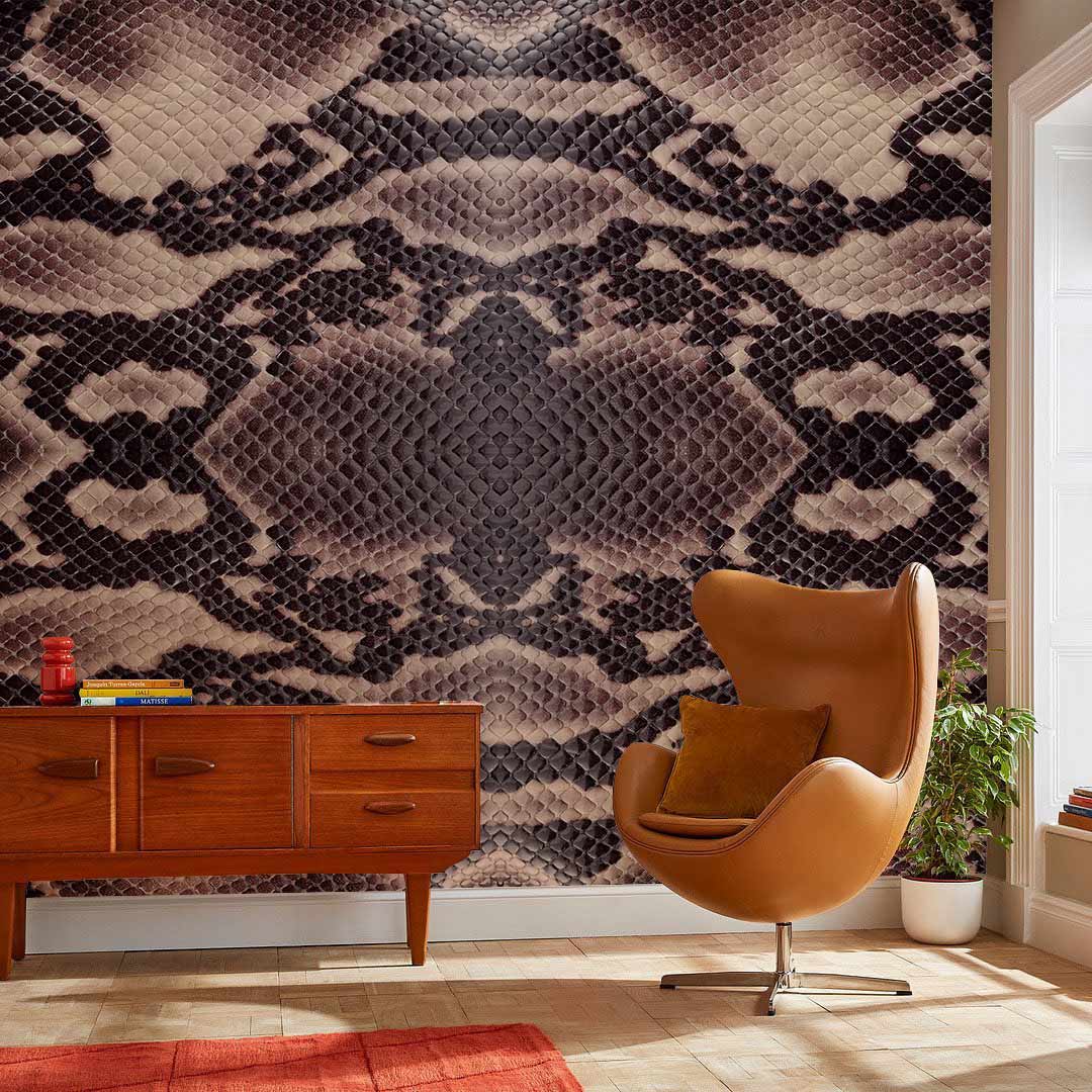 Decorate Your Foyer with This Replica of Python Skin Printed on Wall Paper